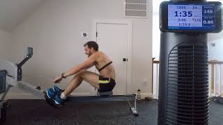 Ed Baker - 2000m time trial on the erg (Concept2 indoor rowing machine)
